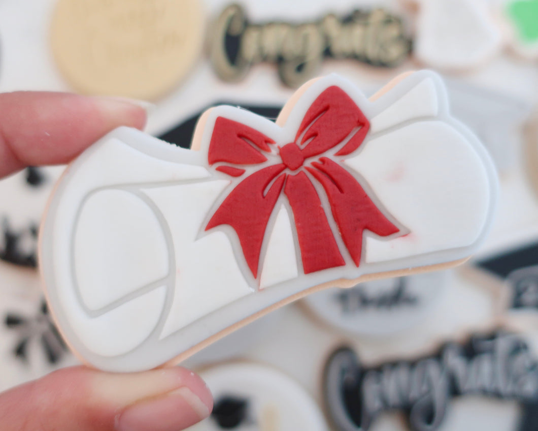 Graduation Scroll - Fondant Cookie Embosser / Cutter - Made in the UK with Love  from House of Toot Sweet - Just £6.50! Shop now at House of Toot Sweet