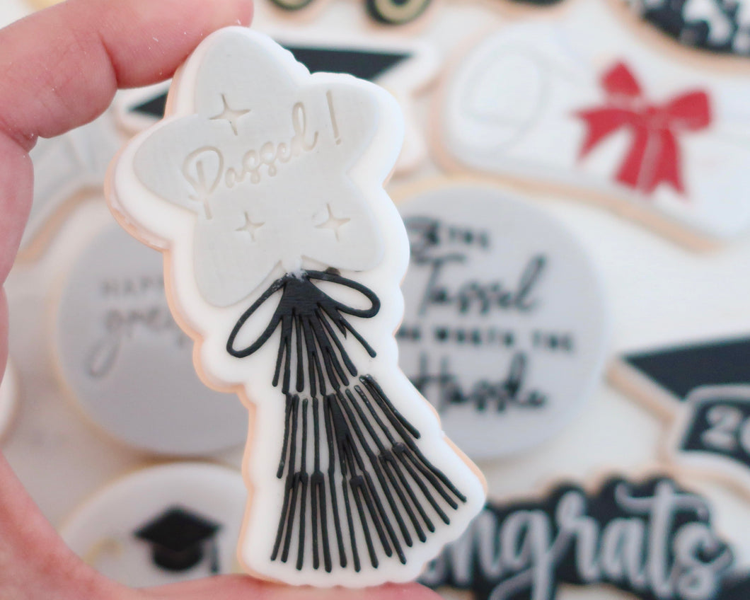 Passed! Tassel Balloon - Fondant Cookie Embosser / Cutter - Made in the UK with Love  from House of Toot Sweet - Just £6.50! Shop now at House of Toot Sweet