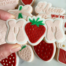 Load image into Gallery viewer, Groovy Strawberry Mum Fondant Embosser / Cutter
