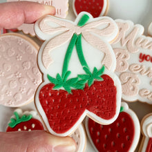 Load image into Gallery viewer, Strawberries With Bow Fondant Embosser / Cutter
