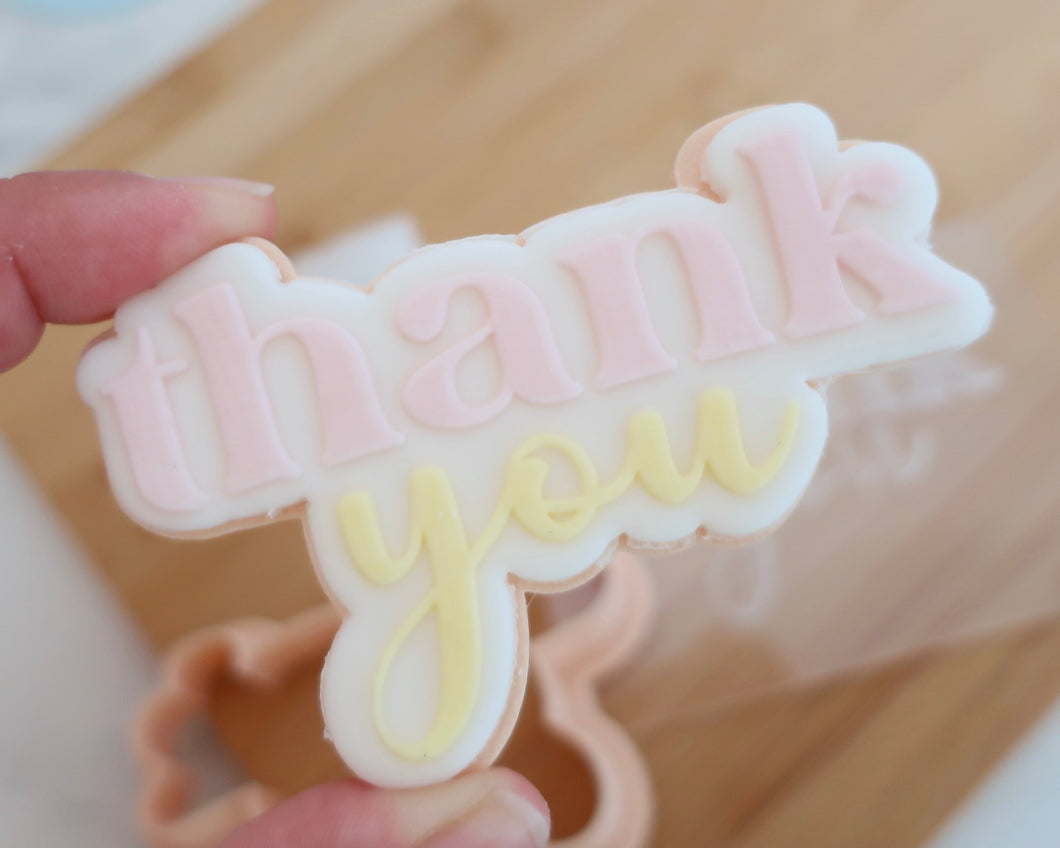 Bold Thank You Fondant Cookie Embosser / Cutter - Made in the UK with Love  from House of Toot Sweet - Just £6! Shop now at House of Toot Sweet