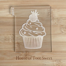 Load image into Gallery viewer, Strawberry Cupcake Fondant Embosser / Cutter
