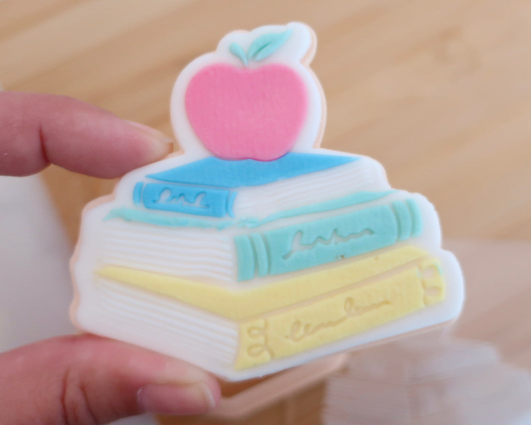 Apple with Books Fondant Cookie Embosser / Cutter - Made in the UK with Love  from House of Toot Sweet - Just £6.50! Shop now at House of Toot Sweet
