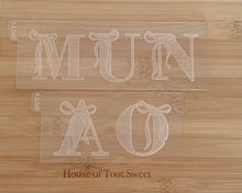 Load image into Gallery viewer, Letters With Bows Fondant Embosser / Cutter
