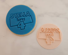Load image into Gallery viewer, Custom Name &amp; age Birthday Cookie Fondant Stamp
