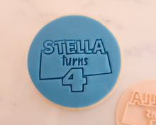 Load image into Gallery viewer, Custom Name &amp; age Birthday Cookie Fondant Stamp
