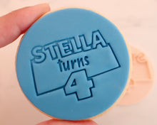 Load image into Gallery viewer, Custom Name &amp; age Birthday Cookie Fondant Stamp
