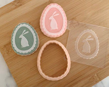 Load image into Gallery viewer, Bunny Egg Cameo Fondant Embosser and Cutter
