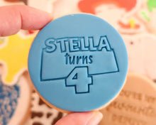 Load image into Gallery viewer, Custom Name &amp; age Birthday Cookie Fondant Stamp
