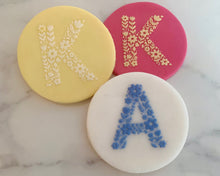 Load image into Gallery viewer, Birthday Floral Initials Fondant Cookie Embosser
