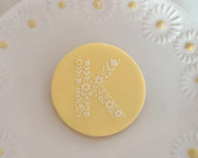 Load image into Gallery viewer, Birthday Floral Initials Fondant Cookie Embosser
