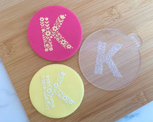 Load image into Gallery viewer, Birthday Floral Initials Fondant Cookie Embosser
