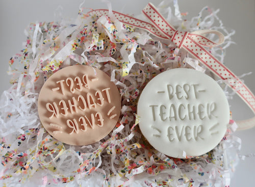 Best Teacher Ever Fondant Cookie Stamp - Made in the UK with Love  from House of Toot Sweet - Just £5.50! Shop now at House of Toot Sweet