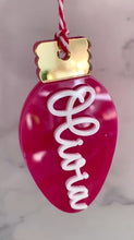 Load and play video in Gallery viewer, Personalised Christmas Light Bauble, Stocking/ Gift Tag
