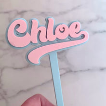 Load and play video in Gallery viewer, Personalised Name Birthday Cake Topper Retro/ Vintage
