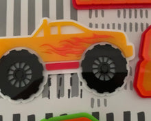 Load and play video in Gallery viewer, Custom Racing Monster Truck Cake Charm/ Topper
