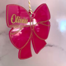 Load and play video in Gallery viewer, Personalised Name Bow Bauble, Santa Sack Tag, Stocking/ Gift Tag
