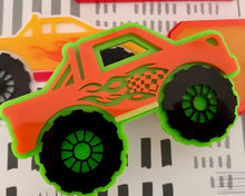 Load and play video in Gallery viewer, Custom Racing Monster Truck Cake Charm/ Topper
