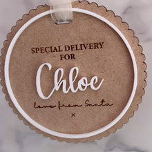 Load and play video in Gallery viewer, Personalised Special Delivery Santa Sack Tag, Stocking Tag
