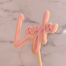 Load and play video in Gallery viewer, Personalised Script Name Birthday Cake Topper
