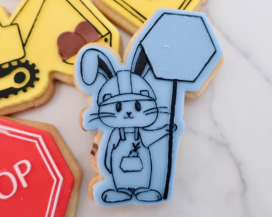 Bunny Construction Worker Embosser / Cutter - Made in the UK with Love  from House of Toot Sweet - Just £6.50! Shop now at House of Toot Sweet