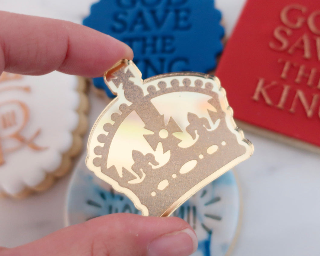 Royal Crown Engraved Mirror Cupcake Toppers - Made in the UK with Love  from House of Toot Sweet - Just £4.50! Shop now at House of Toot Sweet