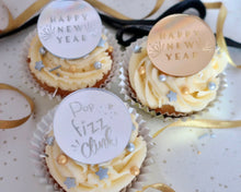 Load image into Gallery viewer, Happy New Year Mirror Cupcake Disc Toppers / Gift Tag - Made in the UK with Love  from House of Toot Sweet - Just £4.50! Shop now at House of Toot Sweet
